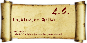 Lajbiczjer Opika névjegykártya